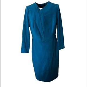 Per Se by Carlisle Collection Dress Size 4 Turquoise Zip Up Back Ret $555 NWT